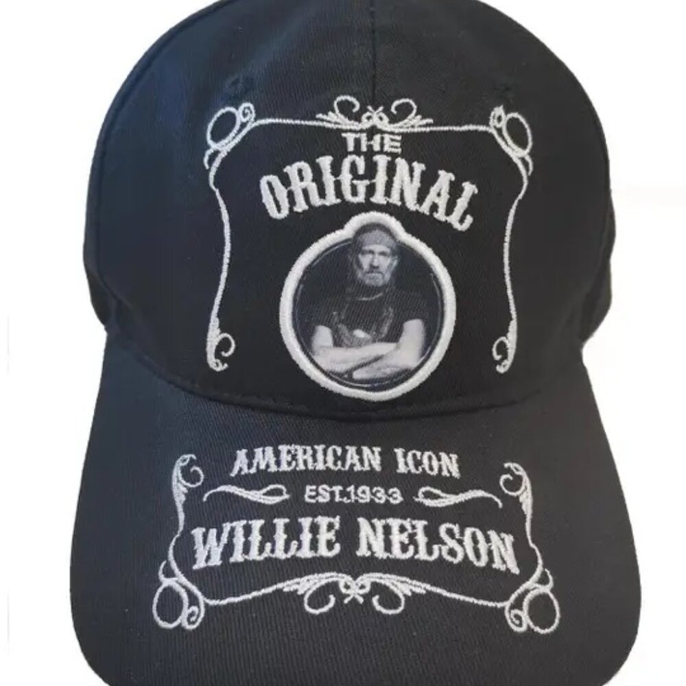 Willie Nelson Embroidered Cap/Hat - Black & White